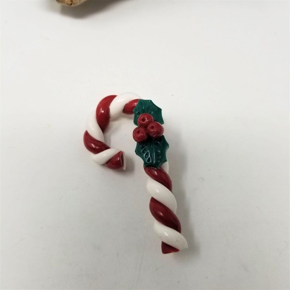 Vintage Snowman & Candy Cane Pins Brooch Holiday - Picture 8 of 10